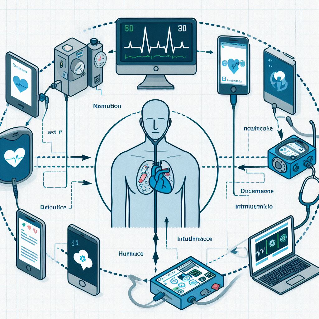 Schéma d'intégration de l'ECG portable en télémédecine